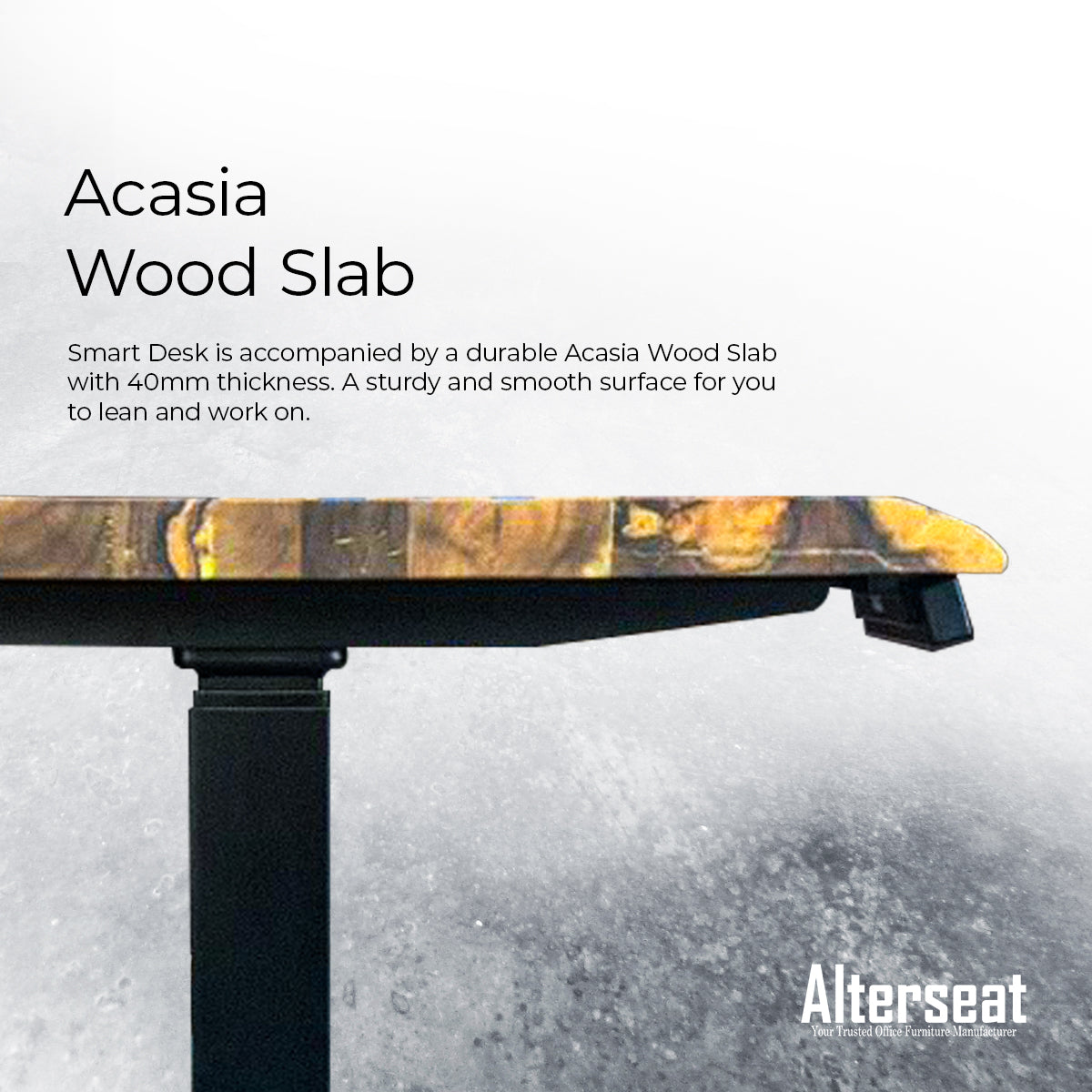 Solid Wood (Acasia) Smart Desk