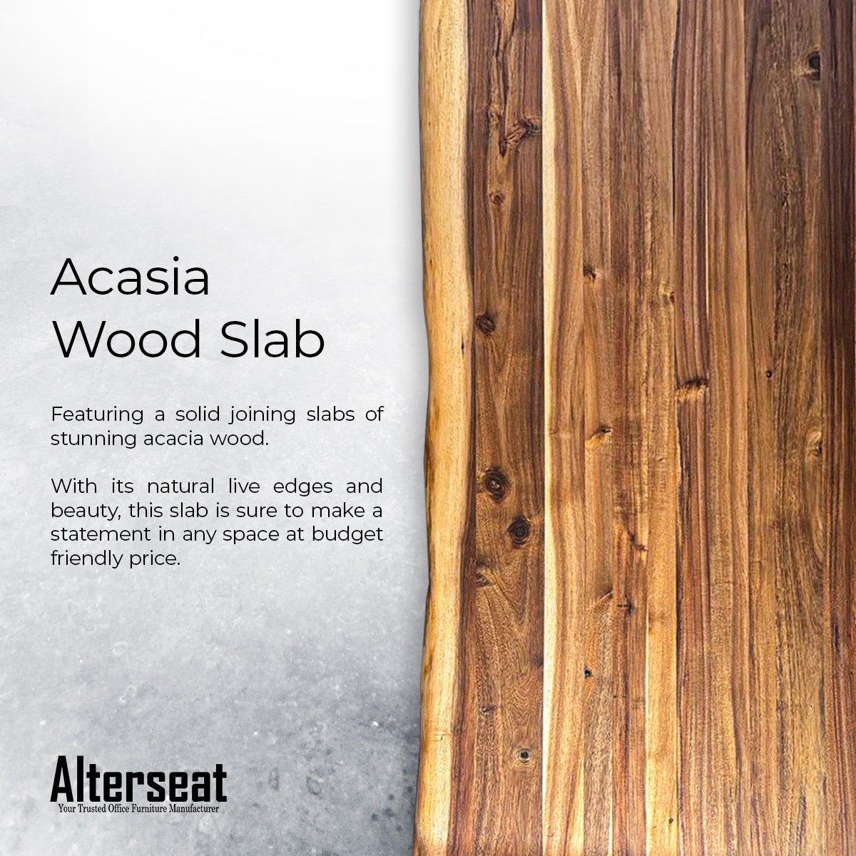 Solid Wood (Acasia) Smart Desk