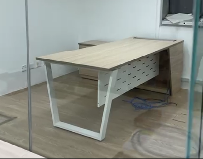 Manager Desk with Side Return Cabinet V Leg