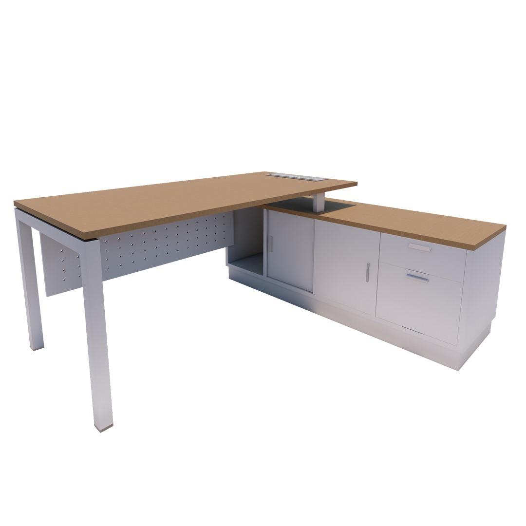 Manager Desk with Side Return Cabinet N Leg