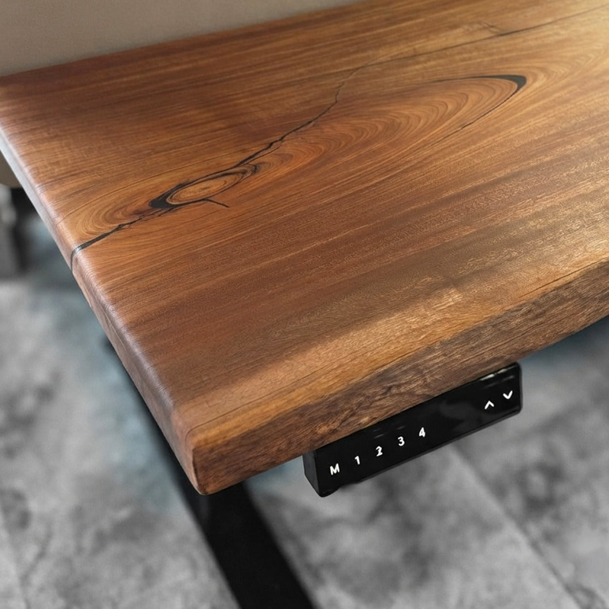 Solid Wood (Surian Woodslab) Smart Desk